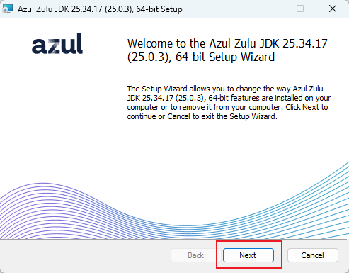 JDK25 安装界面